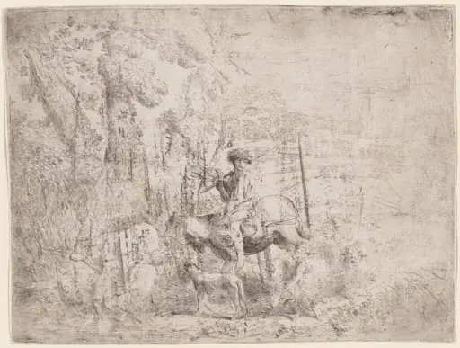 Young Shepherd on Horseback, by Giovanni Benedetto Castiglione