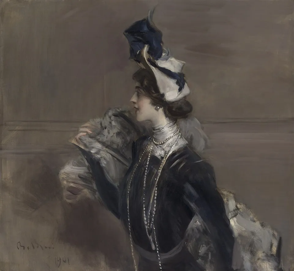 Portrait of Mme. Lina Cavalieri, by Giovanni Boldini, oil, 1901