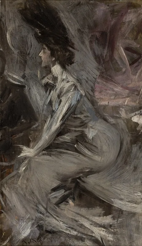 Sitting Lady (The Talk), by Giovanni Boldini, oil, 1904