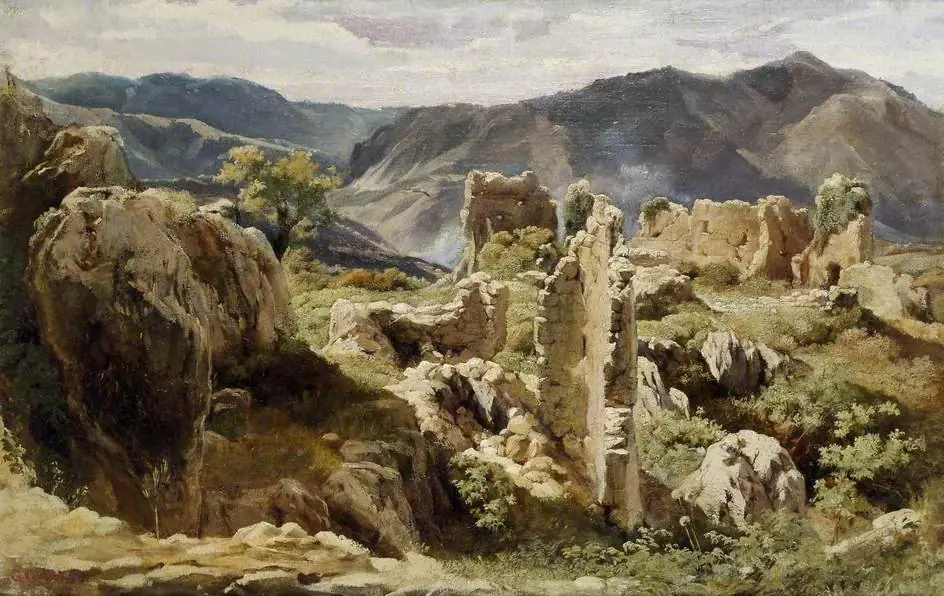 Ruins in the Colli Albani, by Giovanni Costa