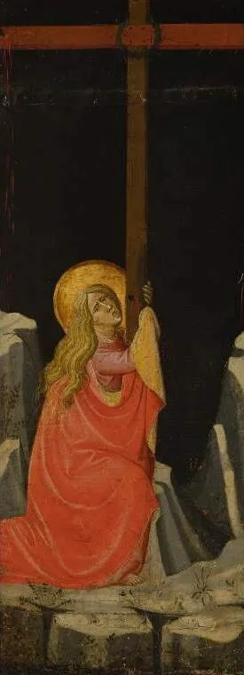 Mary Magdalene Embracing the Cross (verso, panel 2), by Giovanni dal Ponte, tempera, 1419