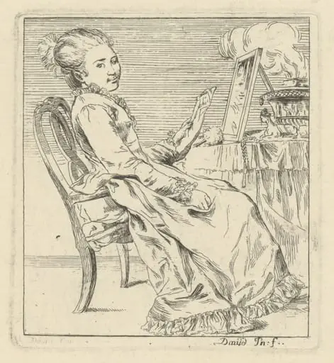 A Seated Young Woman Holding a Letter, by Giovanni David