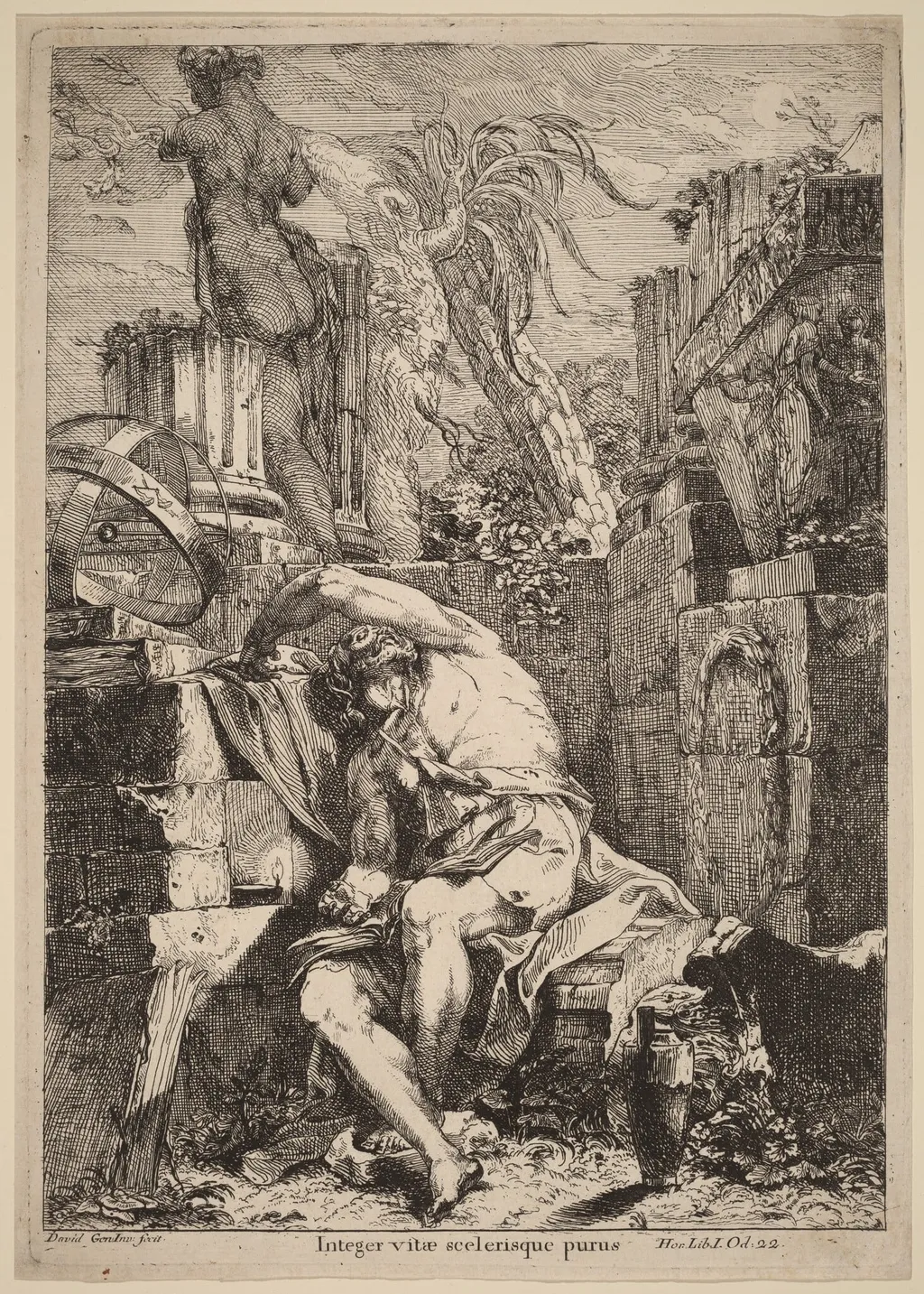 Democritus, by Giovanni David, ink, 1775