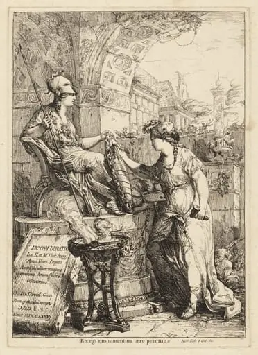Exegi Monumentum (Art Inscribing Minerva's Shield), by Giovanni David