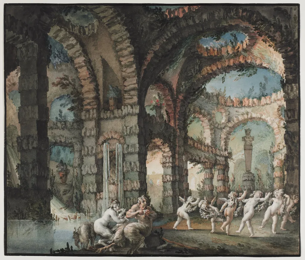 Family of Satyrs with Dancing Cherubs, by Giovanni David, 1776