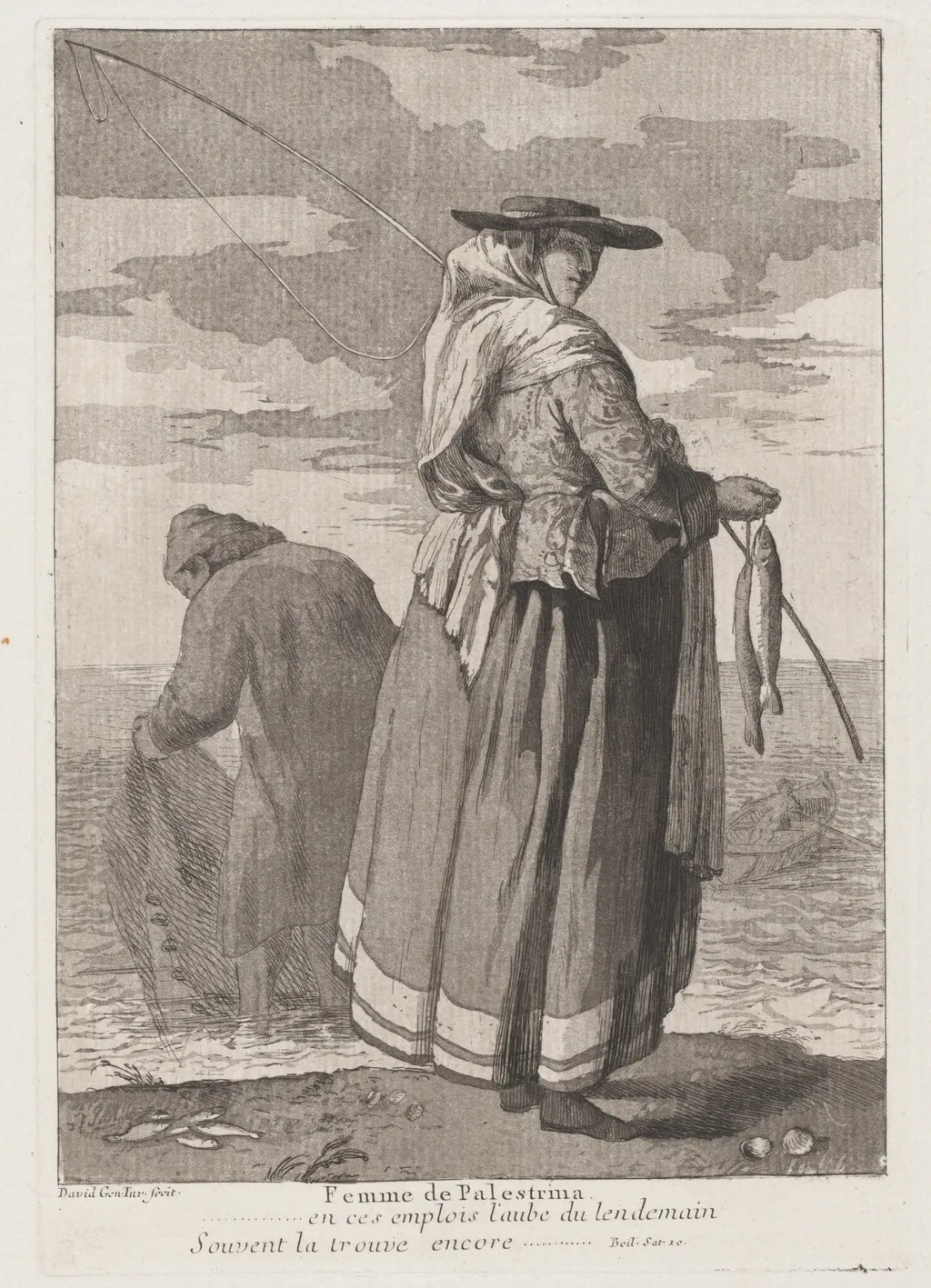 Femme de Palestrina (Woman from Pellestrina), by Giovanni David, ink, 1775