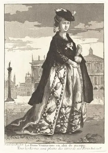 La Dame Venitienne en abit de masque (Venetian Woman in Carnival Dress), by Giovanni David