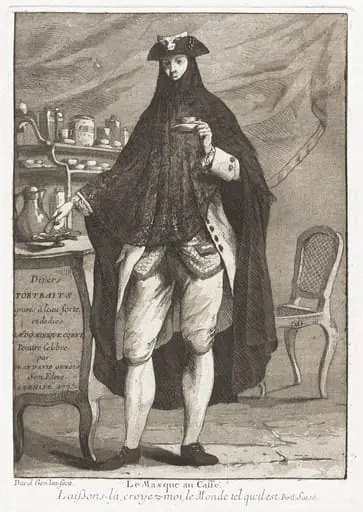 Le Masque au caffé (The Masked Man Taking Coffee), by Giovanni David