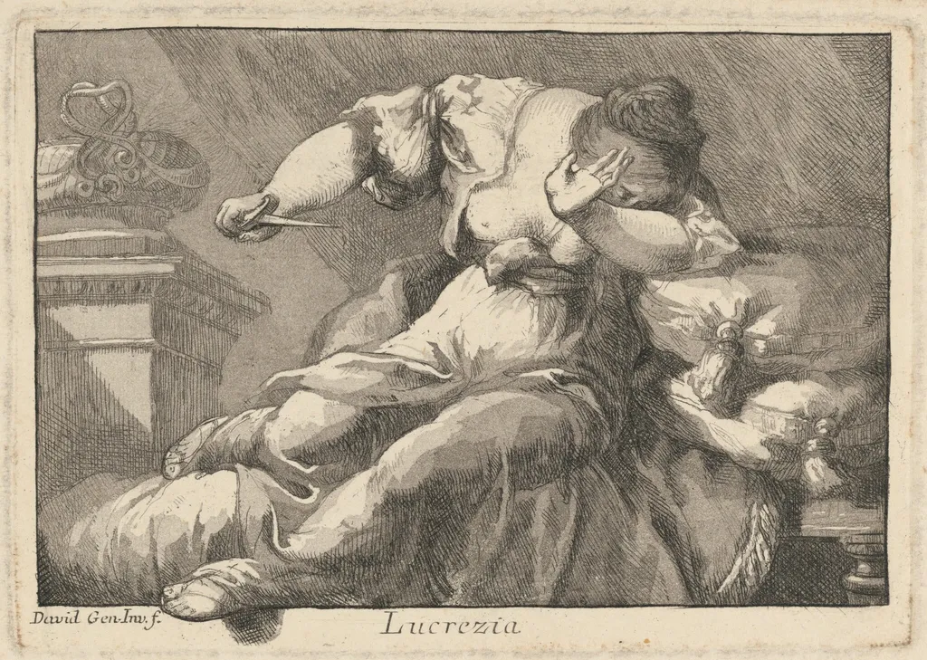 Lucretia, by Giovanni David, ink, 1776