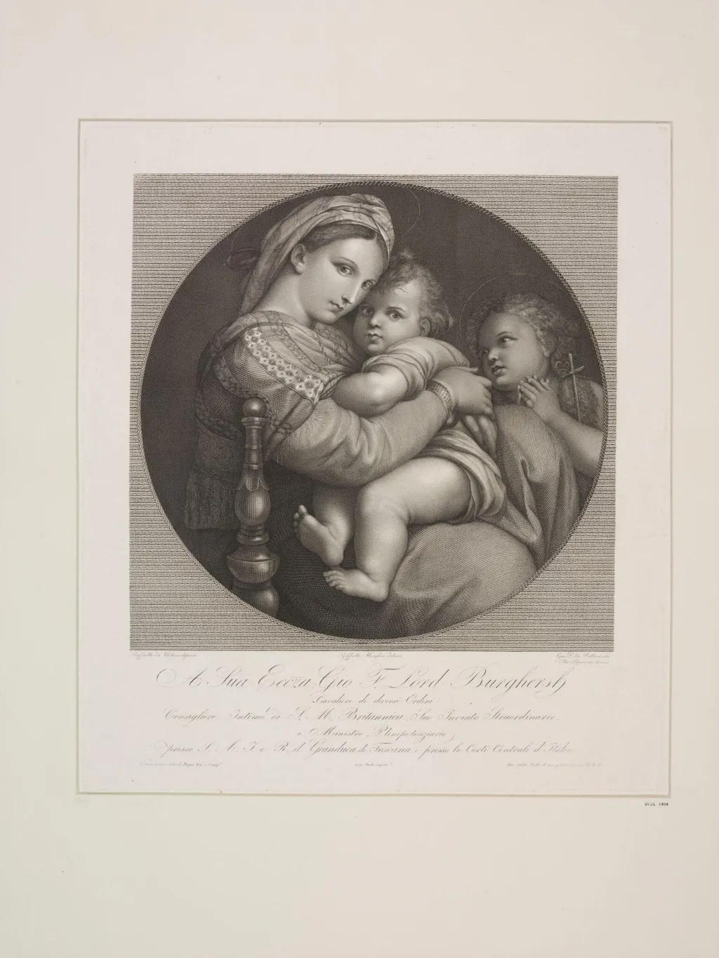 Madonna della Sedia, by Giovanni Della Bella, 1850