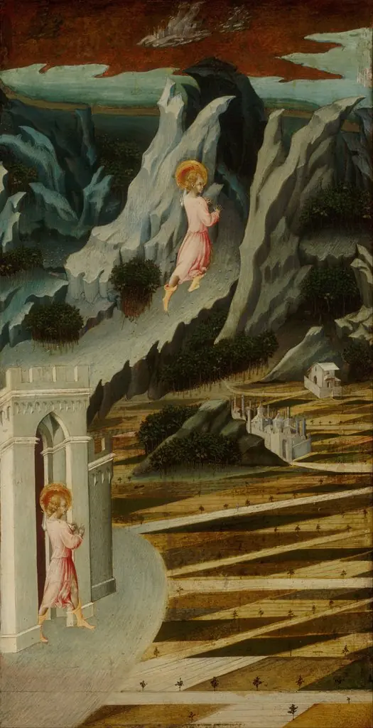 Saint John the Baptist Entering the Wilderness, by Giovanni di Paolo