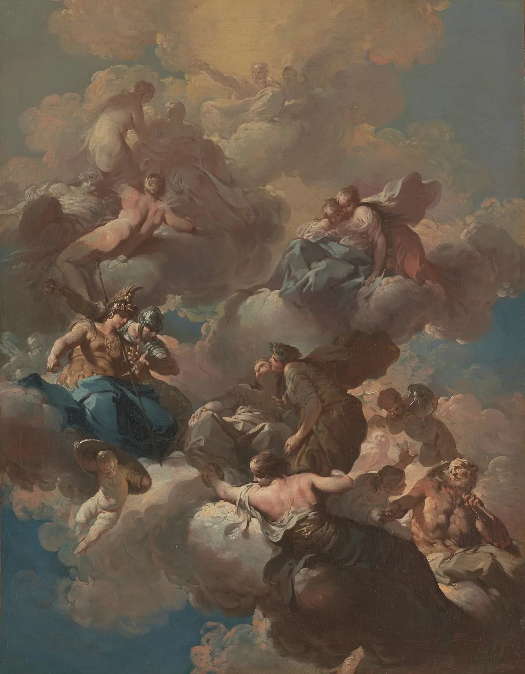 Sketch for a Ceiling Fresco, by Giovanni Do, oil, 1740