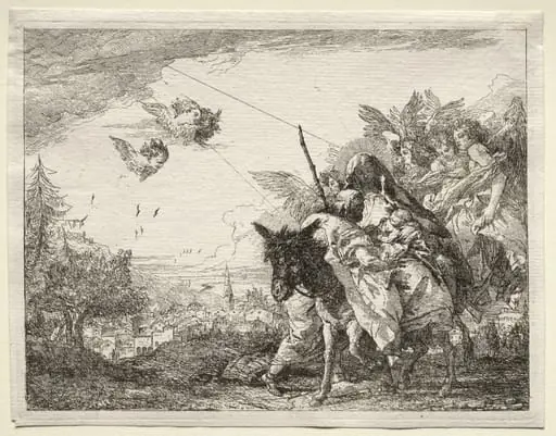 Flight into Egypt: Joseph Pausing to Gaze at the Infant Christ, by Giovanni Domenico Tiepolo
