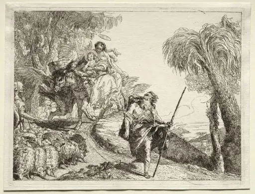Flight into Egypt:  The Holy Family and the Flock of Sheep, by Giovanni Domenico Tiepolo