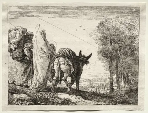 Flight into Egypt: The Holy Family Approaching a Village, by Giovanni Domenico Tiepolo