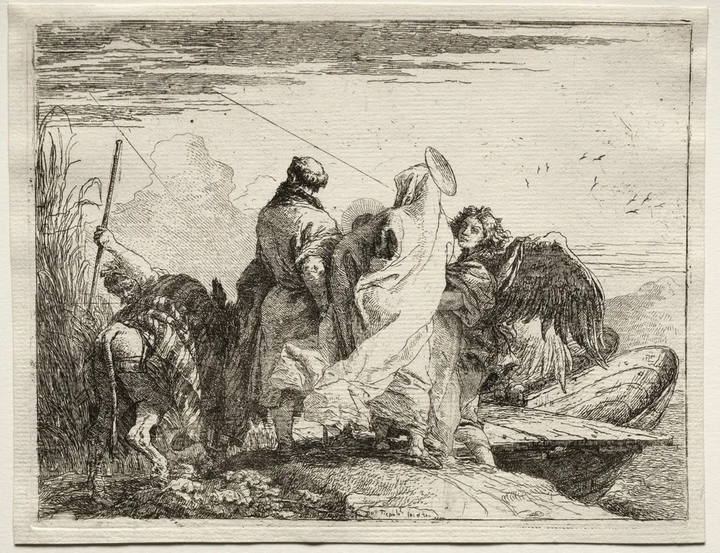 Flight into Egypt: The Holy Family Leaving the Shore, by Giovanni Domenico Tiepolo, 1752