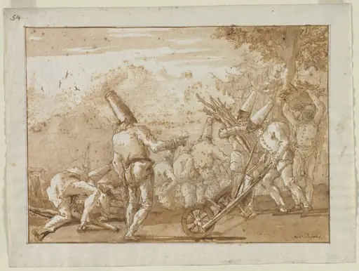 Gathering Wood, by Giovanni Domenico Tiepolo