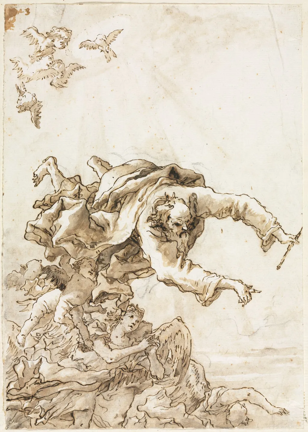 God the Father with Angels and Cherubs, by Giovanni Domenico Tiepolo, 1758