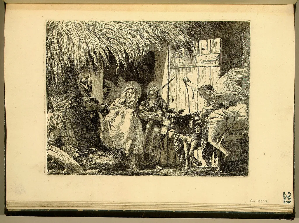 Joseph and Mary Prepare to Leave, by Giovanni Domenico Tiepolo, ink, 1753