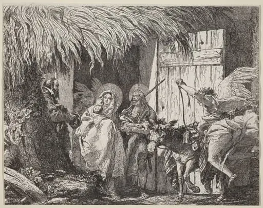 Joseph and Mary Prepare to Leave, by Giovanni Domenico Tiepolo