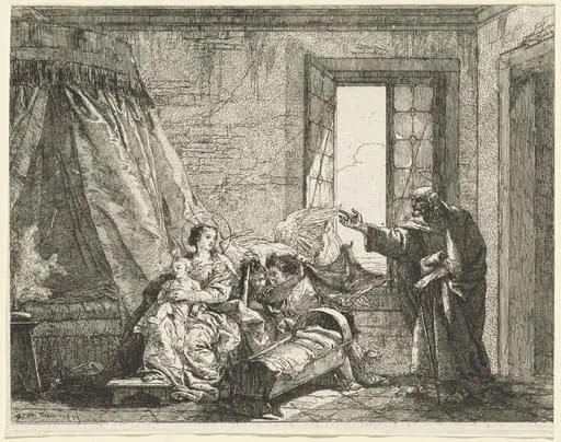 Joseph Relays to Mary God's Command to Flee, by Giovanni Domenico Tiepolo