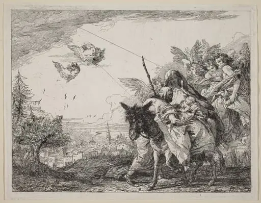 Joseph, Standing, Adores the Child, by Giovanni Domenico Tiepolo