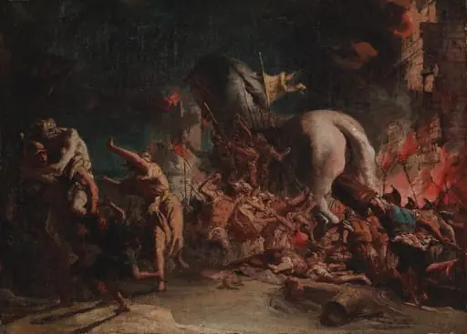 Kreikkalaiset hyökkäävät Troijaan, by Giovanni Domenico Tiepolo