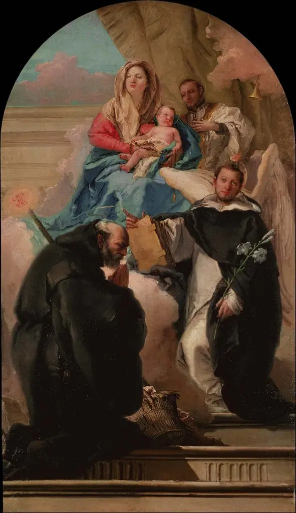 Madonna and Child with Three Saints, by Giovanni Domenico Tiepolo