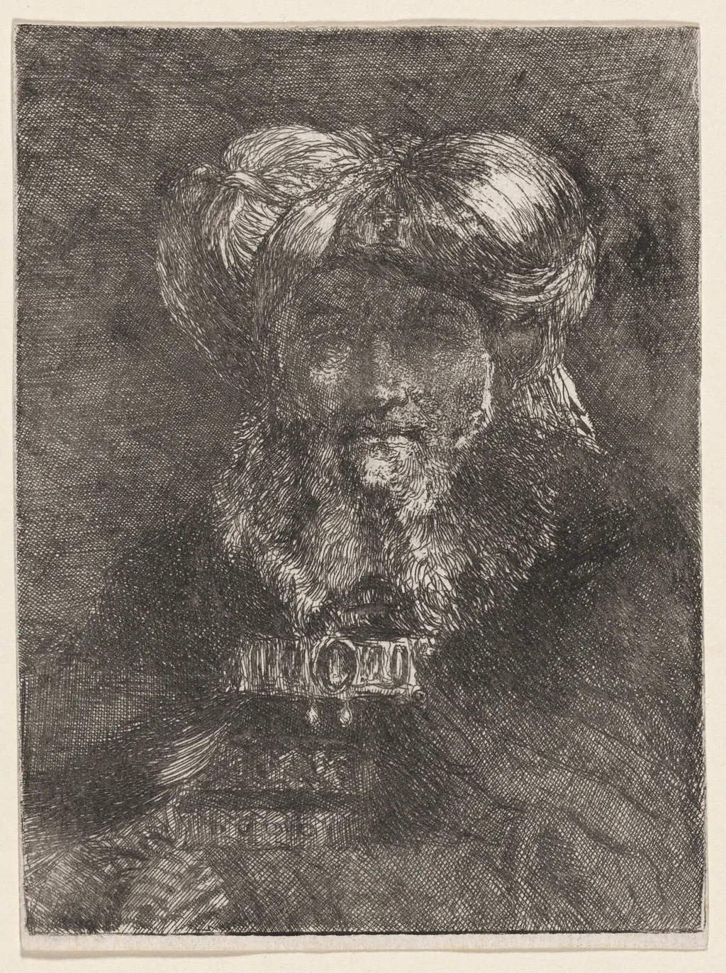 Old Man in the Manner of Rembrandt, by Giovanni Domenico Tiepolo, ink, 1762