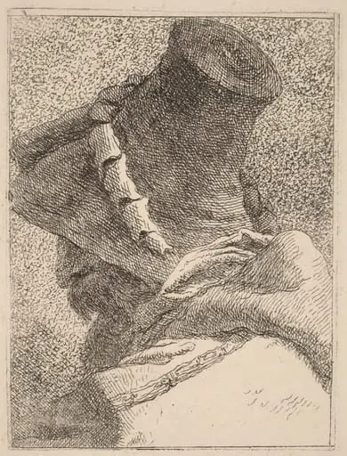 Profile of an Old Man with a Hat, by Giovanni Domenico Tiepolo