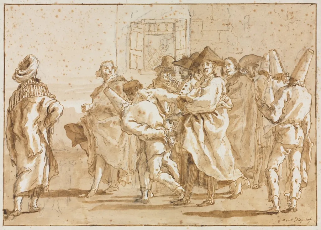 Punchinello Arrested, by Giovanni Domenico Tiepolo, 1794
