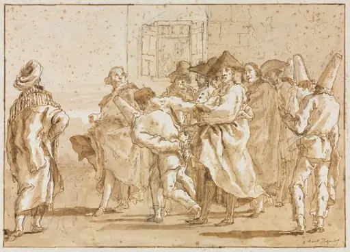 Punchinello Arrested, by Giovanni Domenico Tiepolo
