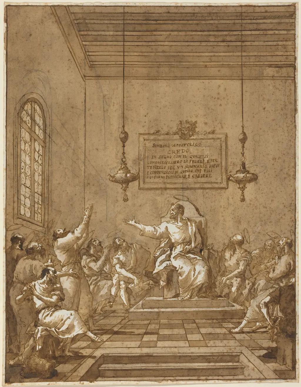 The Apostles' Creed, by Giovanni Domenico Tiepolo, chalk, 1780