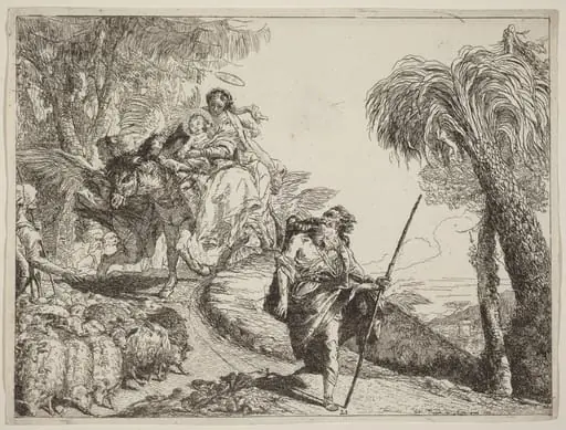 The Flight with Joseph in the Foreground, by Giovanni Domenico Tiepolo