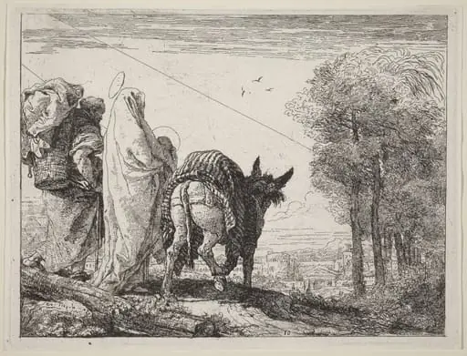 The Flight with the Holy Family at the Left, by Giovanni Domenico Tiepolo
