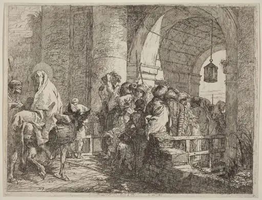 The Holy Family Arriving at a City Gate, by Giovanni Domenico Tiepolo