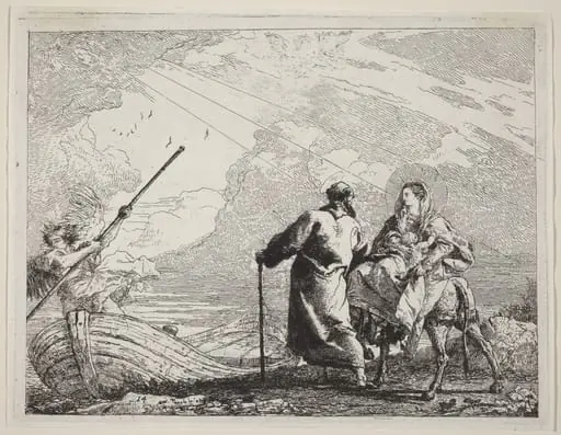The Holy Family at the Bank of the River, by Giovanni Domenico Tiepolo