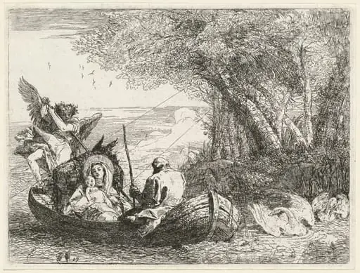 The Holy Family Being Ferried Across the River, by Giovanni Domenico Tiepolo