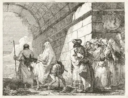 The Holy Family Passes under a City Arch, by Giovanni Domenico Tiepolo