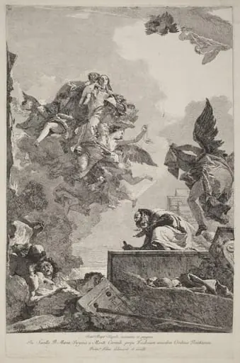 The Madonna del Carmelo Appearing to Saint Simon Stock, by Giovanni Domenico Tiepolo