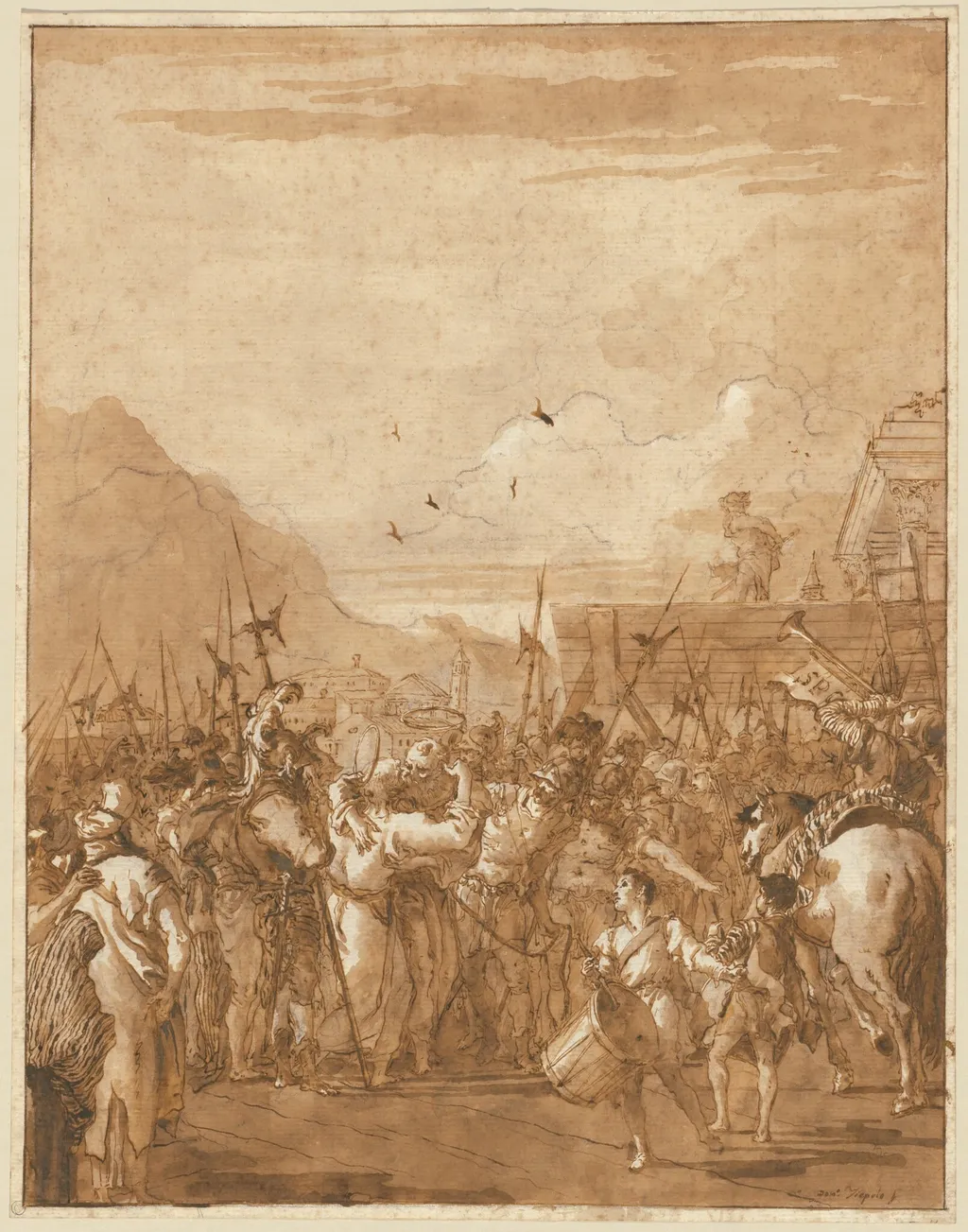 The Parting of Saints Peter and Paul, by Giovanni Domenico Tiepolo, ink, 1790
