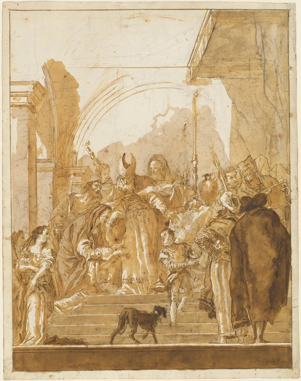 The Presentation in the Temple, by Giovanni Domenico Tiepolo, ink, 1790