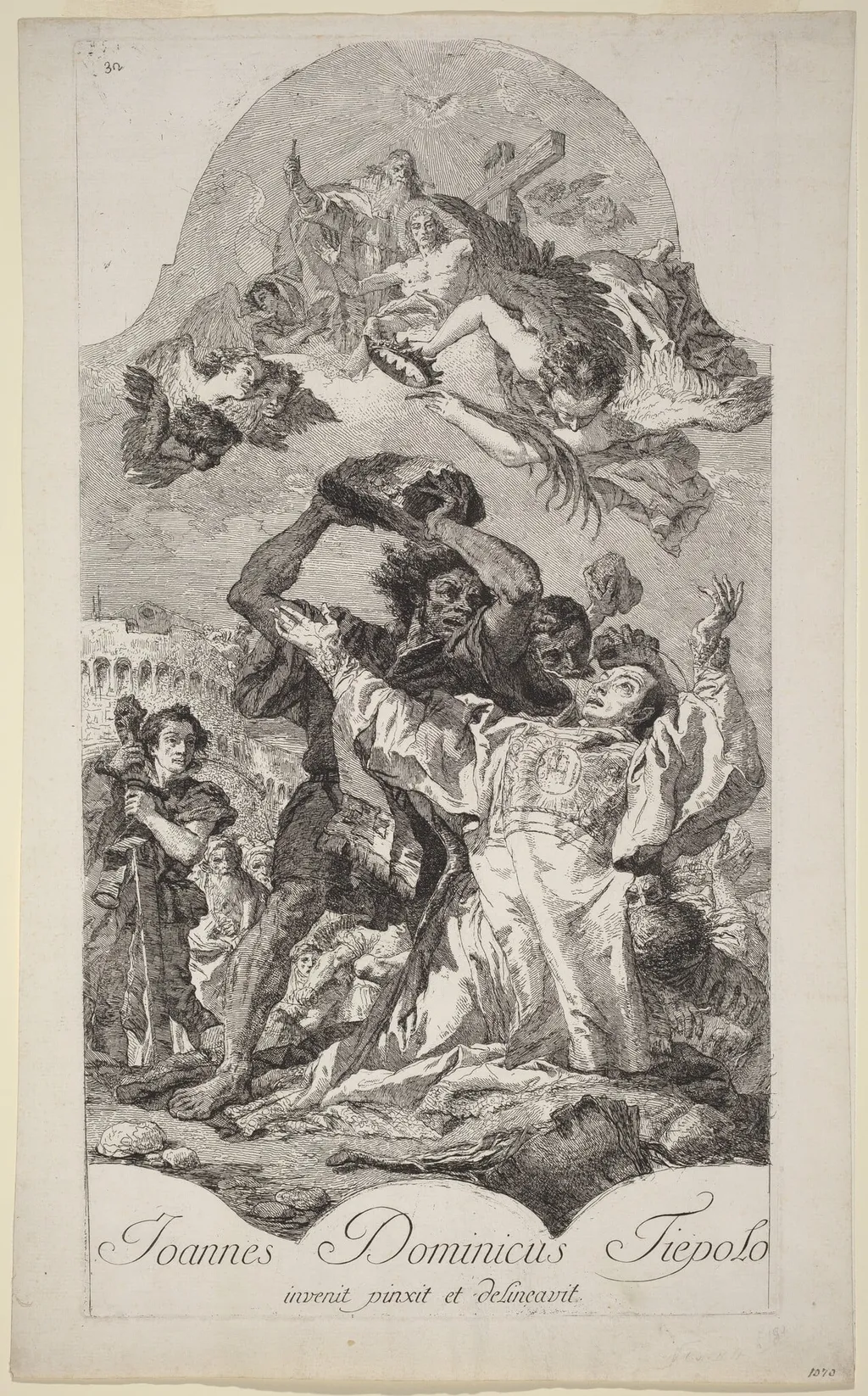 The Stoning of Saint Stephen, by Giovanni Domenico Tiepolo, ink, 1766