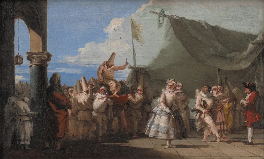 The Triumph of Pulcinella, by Giovanni Domenico Tiepolo, oil, 1765