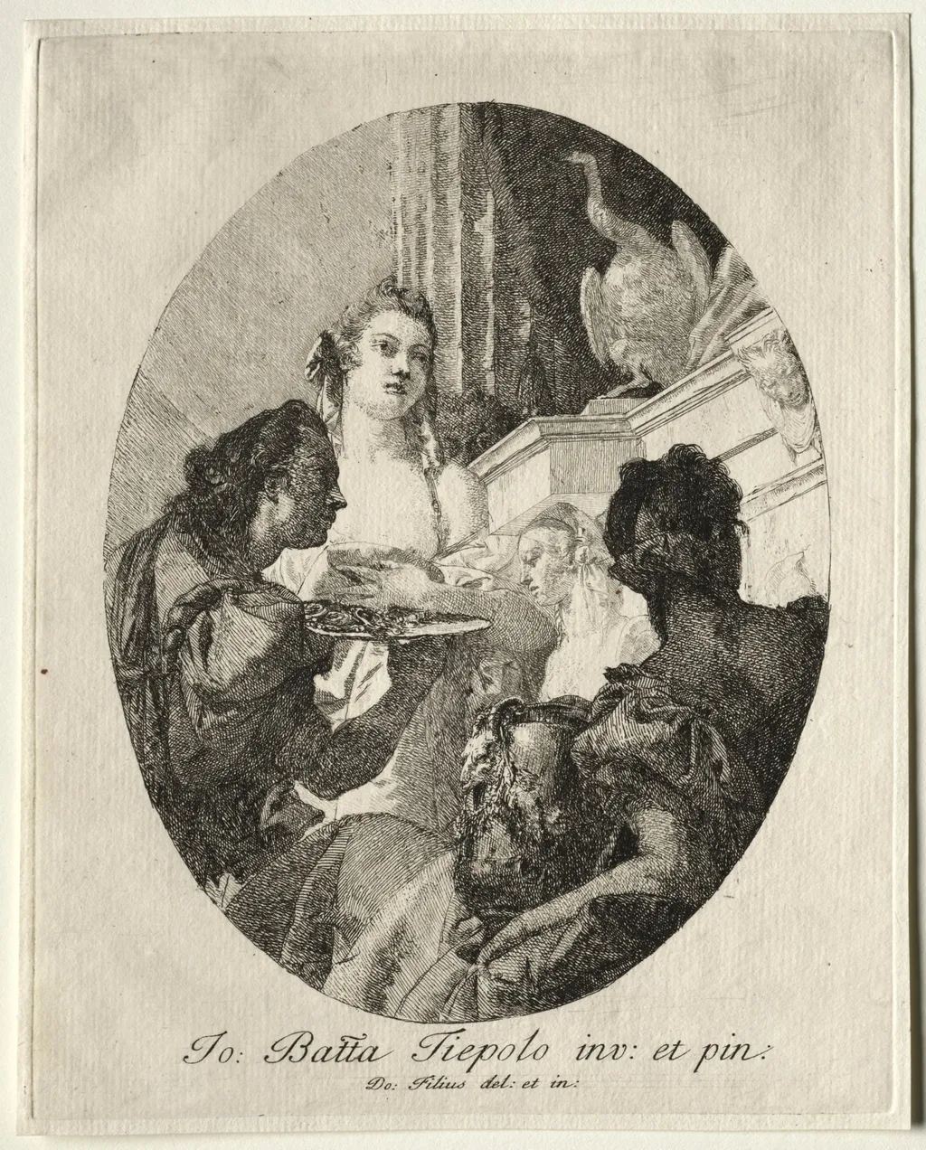 Three Women Presenting Gifts of Marc Anthony to Cleopatra, by Giovanni Domenico Tiepolo, 1750