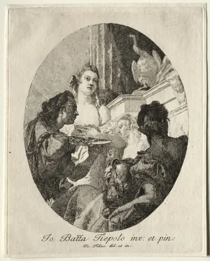 Three Women Presenting Gifts of Marc Anthony to Cleopatra, by Giovanni Domenico Tiepolo