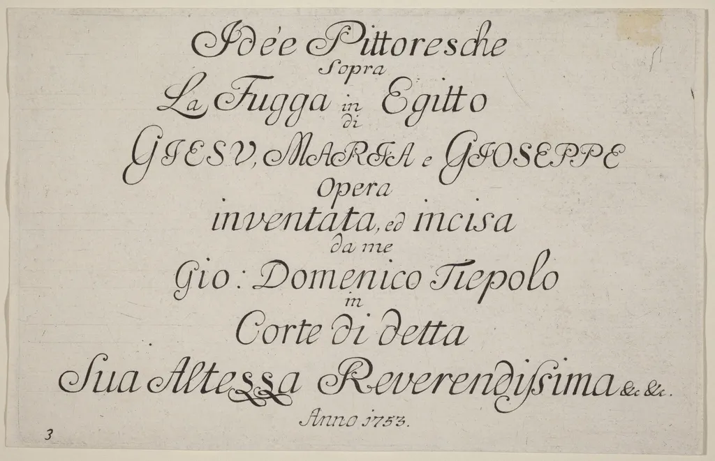 Title Page, by Giovanni Domenico Tiepolo, ink, 1753