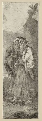 Two Old Men in a Landscape, by Giovanni Domenico Tiepolo