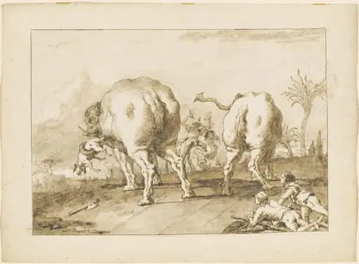 Two Rampaging Elephants, by Giovanni Domenico Tiepolo