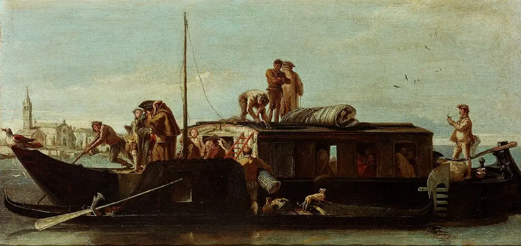 Venetian Post Boat, by Giovanni Domenico Tiepolo